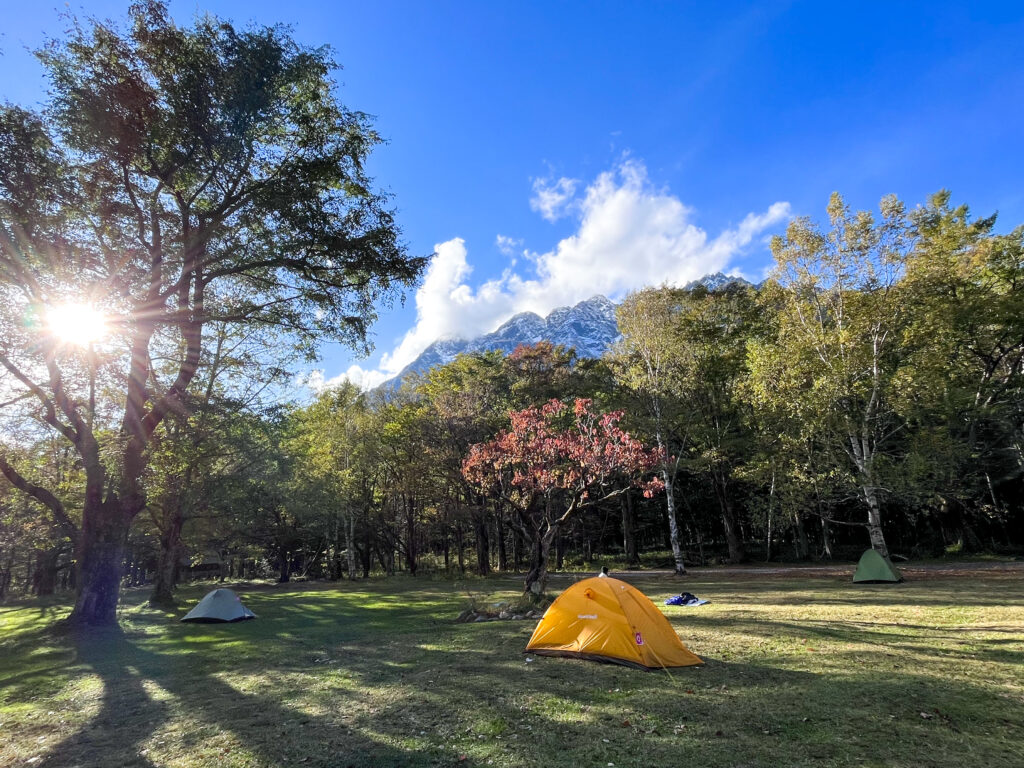 晩秋の上高地キャンプ記録