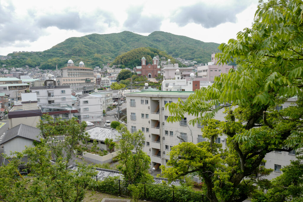 崎ひとり旅3泊4日：2日目：電動レンタサイクルで長崎をぐるっと一周：浦上天主堂の見える丘