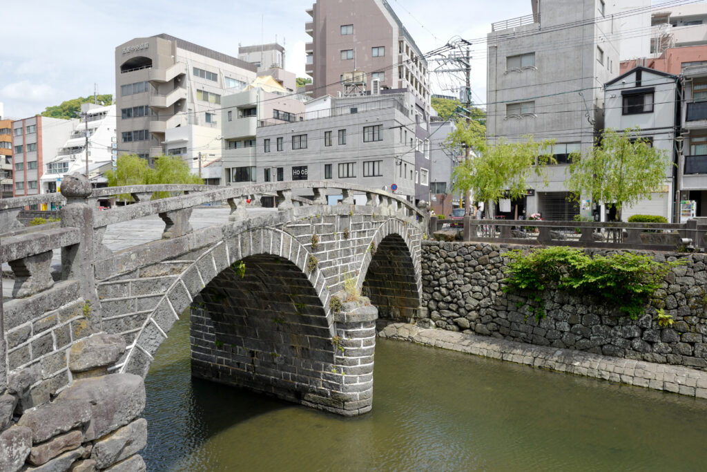 崎ひとり旅3泊4日：2日目：電動レンタサイクルで長崎をぐるっと一周：眼鏡橋、ハートストーン