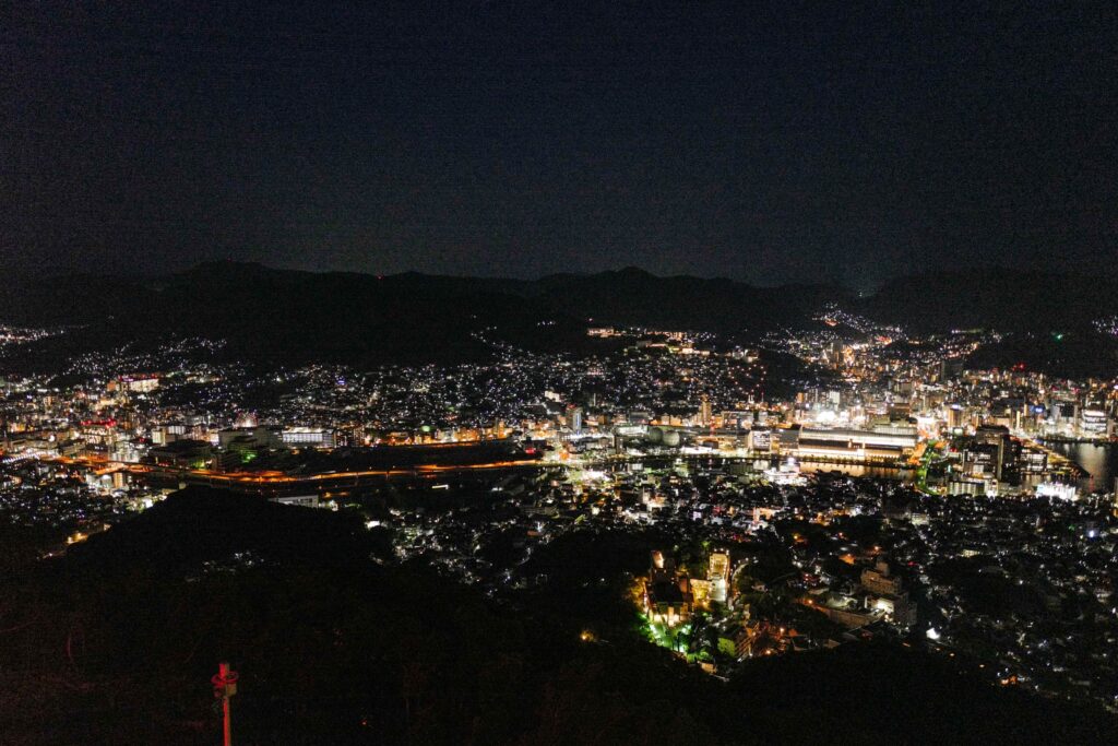 長崎ひとり旅3泊4日：3日目：稲佐山ロープウェイにのって、山頂からの夜景を楽しむ