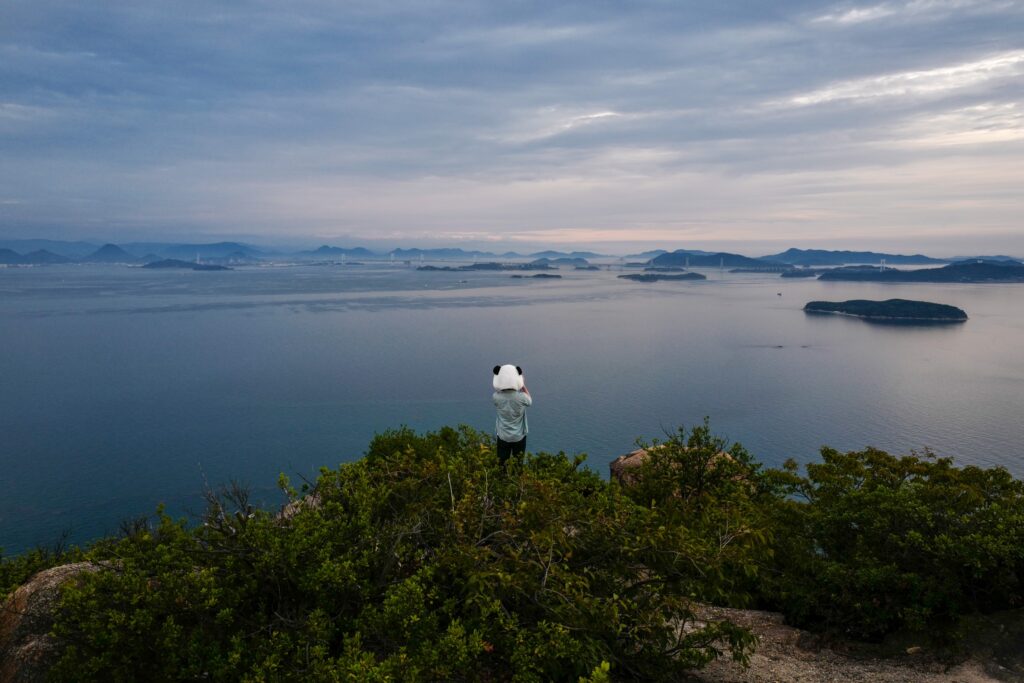 瀬戸内4泊5日旅の記録：4日目：王子が岳から見る瀬戸大橋の夕焼け