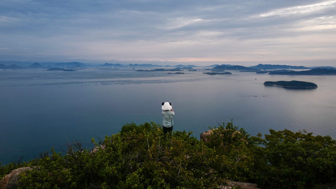 瀬戸内4泊5日旅の記録：4日目：王子が岳から見る瀬戸大橋の夕焼け