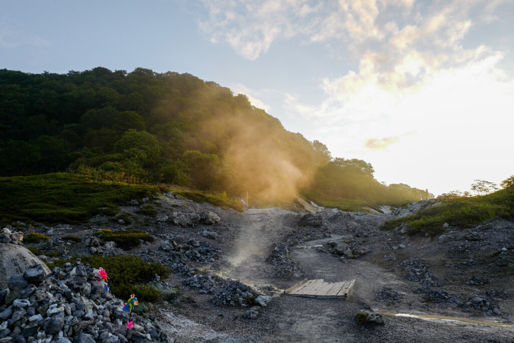 恐山・大間・函館4泊5日旅：2日目：恐山 早朝散策＆古滝の湯入浴