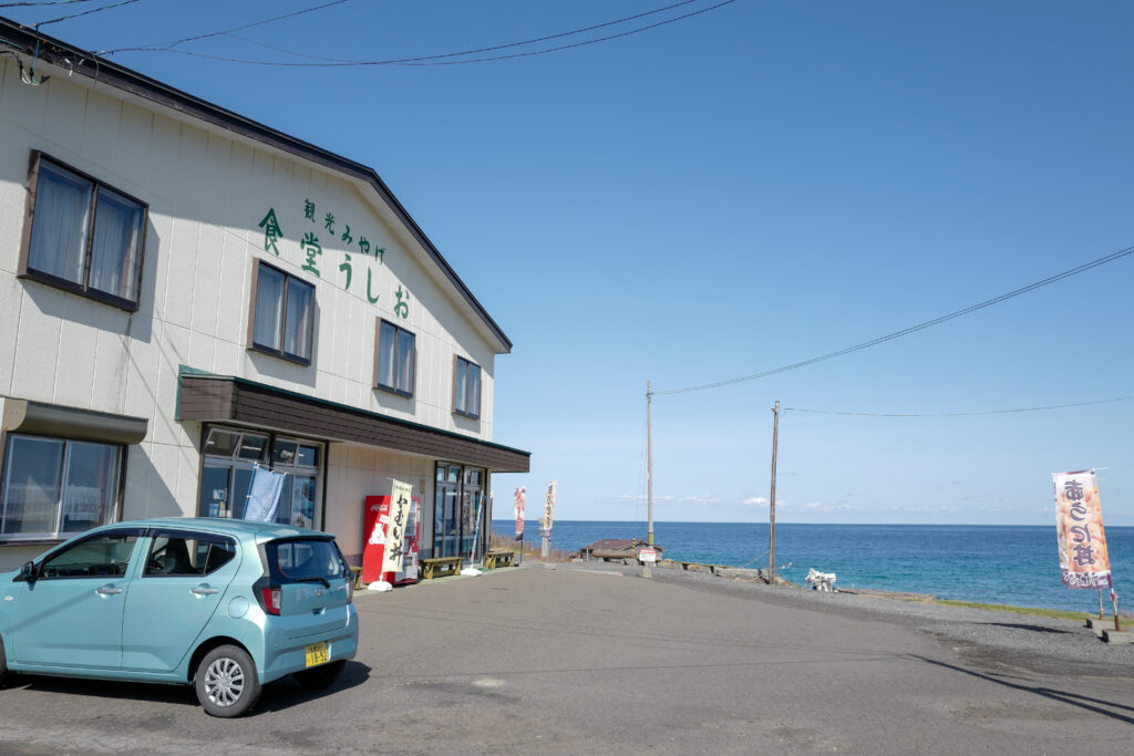 積丹半島 神威岬の食堂うしおであわびといかの海鮮ランチ