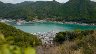 天草　世界遺産　潜伏キリシタンの里　カトリック崎津教会　崎津展望台からの景色