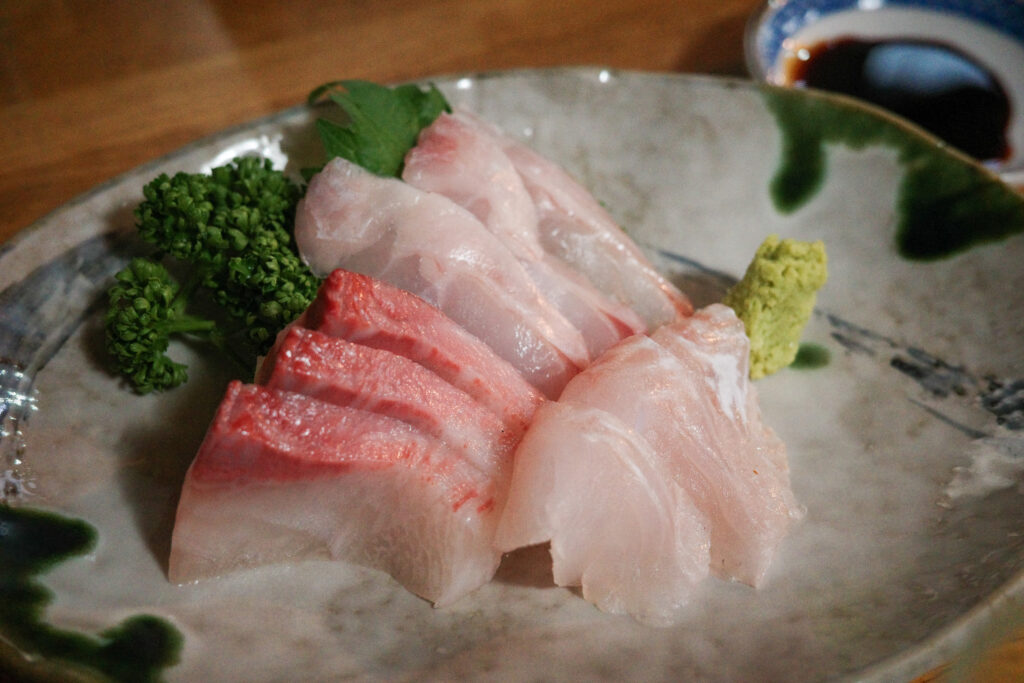 鳥取ひとり旅で食べた美味しいもの：境港　和泉　おつくり3種盛り