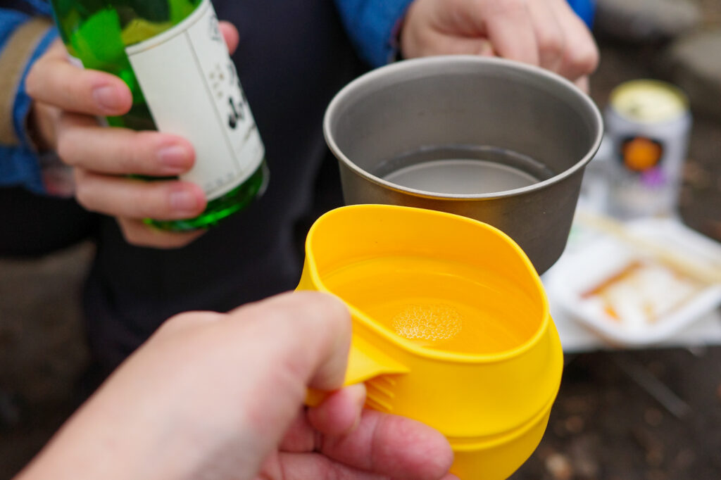 滝沢園でセブンイレブン食材しばりキャンプ　八海山