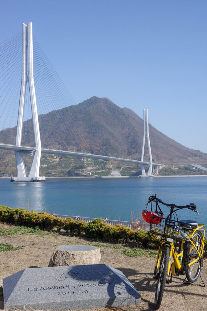 しまなみ海道　電動自転車サイクリング　多々羅大橋　道の駅　多々羅しまなみ公園