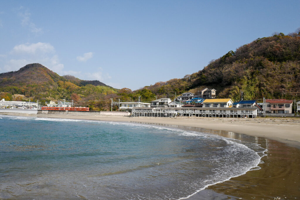 伊予鉄高浜線　梅津寺駅　　梅津寺海岸