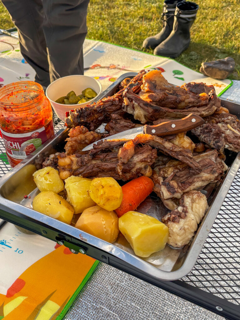 モンゴル　遊牧民ゲルホームステイ　ホルホグ