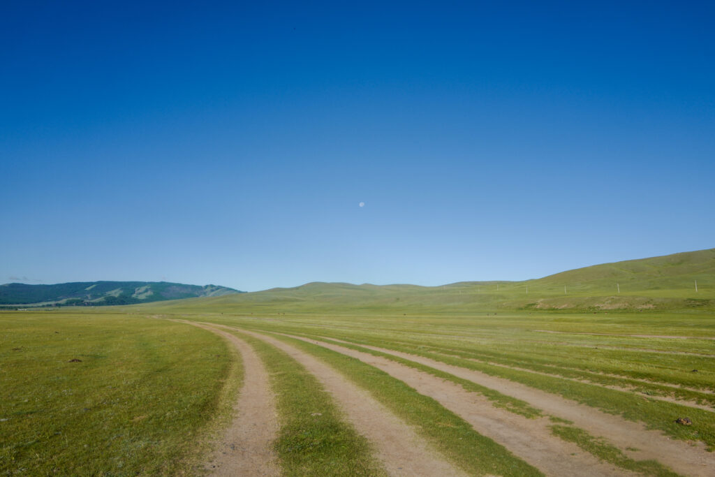 モンゴル旅行　ゲル　草原　散策